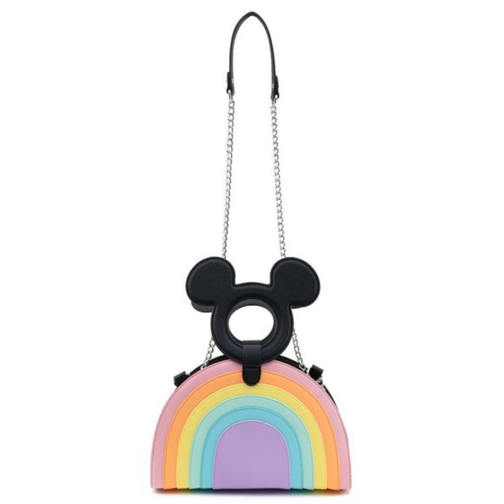 Loungefly x Disney Mickey Mouse Pastel Rainbow Crossbody Bag - Picture 8 of 10